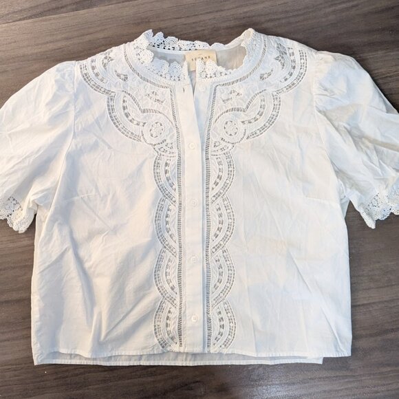 Sezane Eponine Shirt Ecru - Size 42 - Picture 3 of 6
